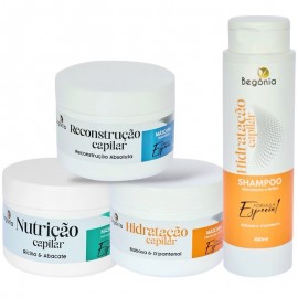 Kit Cronograma Capilar HIDRATA��O 4 Itens Beg�nia