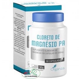 Cloreto de Magnésio PA 500mg 60 Cápsulas  Organza 