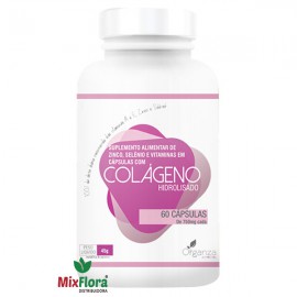 Colágeno Hidrolisado + Vitaminas C, E e A, Zinco e Selênio 60 Cáp. Organza
