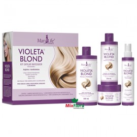 Kit Capilar Matizador VIOLETA BLOND 4 Itens MARY LIFE
