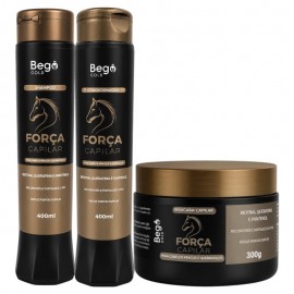 Kit Capilar FOR�A CAPILAR 3 Itens Beg� Gold Beg�nia