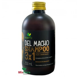 Shampoo 3 x 1 Del Macho 250mL Hábito Cosméticos